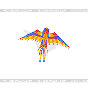 Flying kite, entertainment and active pastime - royalty-free vector clipart