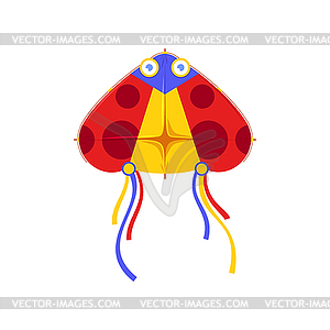 Flying kite, entertainment and active pastime - vector clipart