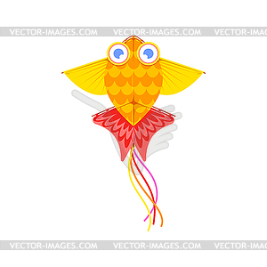 Flying kite, entertainment and active pastime - vector image