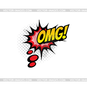 Omg cartoon comic book sound, cloud blast - vector image