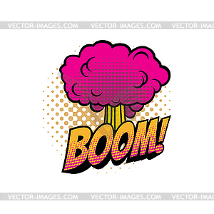 Boom cloud, cartoon comic book sound blast - vector image