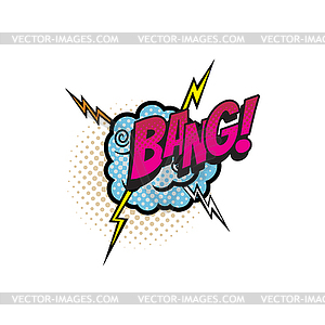 Bang cartoon comic book sound, pop cloud blast - vector clipart