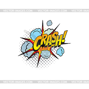 Cartoon comic book sound, Crash bubble blast - vector clip art