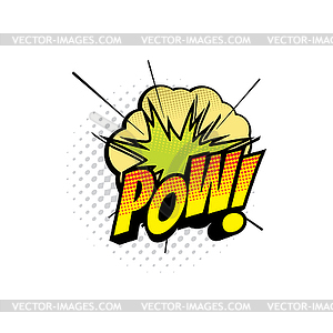 Cartoon comic book sound cloud, Pow blast - vector image