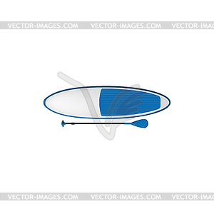 Surfing board with paddle sup surfboard - royalty-free vector clipart