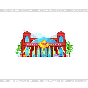 Gambling games house city casino facade - vector clipart