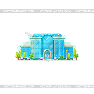 Museum, hospital, cinema theater modern building - color vector clipart