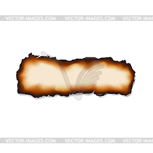 Burnt damaged piece of paper or document - vector clip art