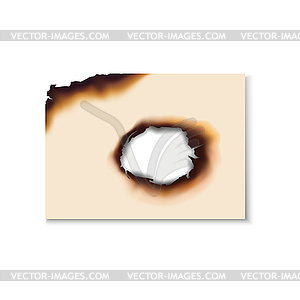 Piece of paper with burnt edges page - vector image