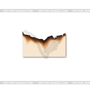 Piece of paper with burnt edges page - vector image