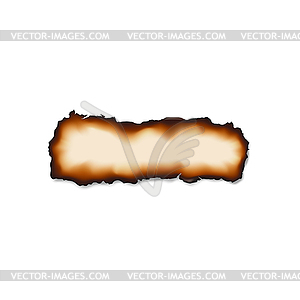 Burnt damaged piece of paper or document - vector clipart