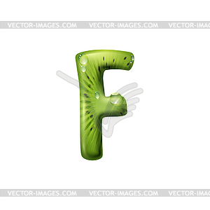 Capital letter F of kiwi seeds ABC symbol - royalty-free vector clipart