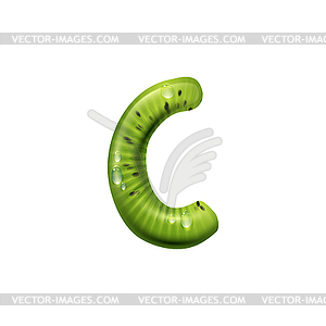 Letter C sign, tropical kiwi fruit - vector image