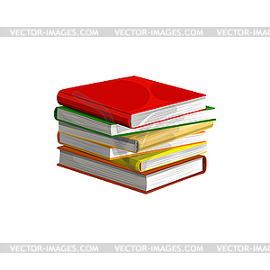 Стопка книг куча учебников - векторное изображение клипарта