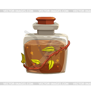 Potion covered by tree branch witchcraft drink - vector clipart / vector image