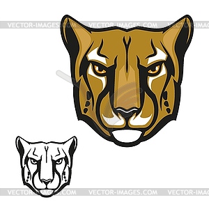 Cheetah or guepard animal head mascot - vector image