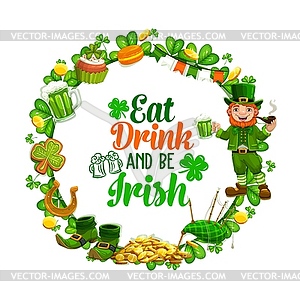 St Patricks day, holiday quote in frame - vector image