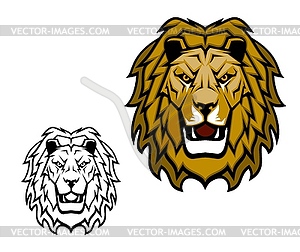 Lion wild cat animal mascot - color vector clipart