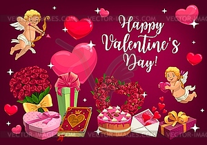 День Святого Валентина, любовь сердца и амуров - клипарт