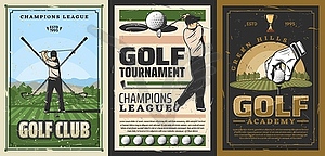 Golf course, player stick, golfing tournament - vector clipart