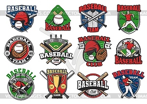 Baseball sport game icons - vector clip art