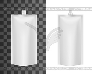 Plastic package, liquid soap or sauce sachet pack - vector clipart