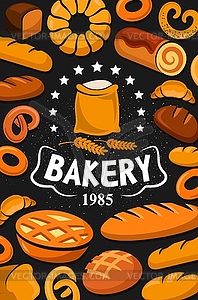 Premium quality bakery shop, bread and desserts - vector EPS clipart