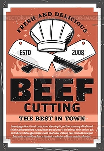 Butchery meat, barbecue and beef steak grill food - vector clip art