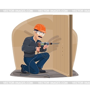 Repairman, carpentry and home construction worker - vector image