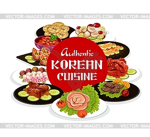 Korean food, authentic Asian cuisine dishes - royalty-free vector clipart