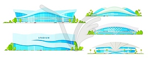 Stadium, sport arena and ice hockey rink buildings - vector image