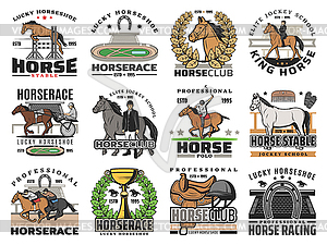 Race horses, jockeys and trophy at hippodrome - vector clip art