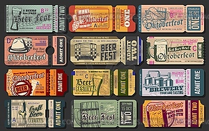 Oktoberfest beer festival ticket templates - vector image