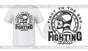 Medieval knight t-shirt print of fight club - stock vector clipart