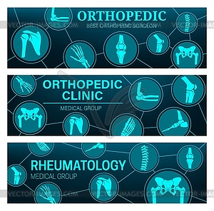 Medical banners of rheumatology and orthopedic - vector image