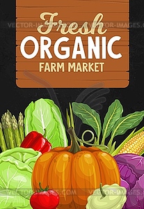 Farm market vegetables harvest, veggies - vector clipart / vector image