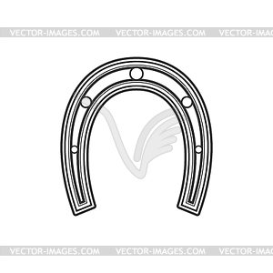 Horseshoe icon monochrome lucky mascot - vector clipart