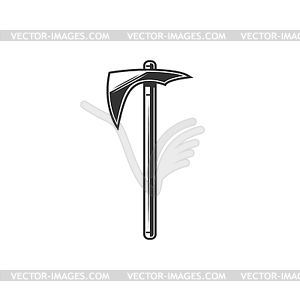 Old axe monochrome tomahawk weapon - vector clipart