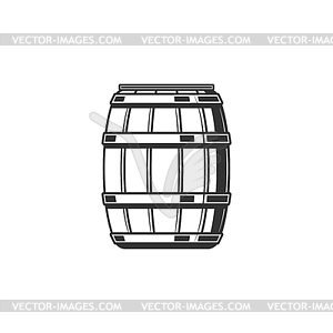 Wooden barrel of oak, container icon - vector clipart