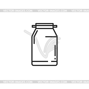 Dairy container or milk can line art icon - vector image