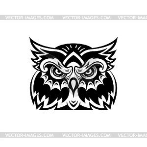 Owl totem silhouette - vector clip art