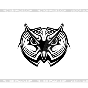 Ornate owl silhouette - vector clipart