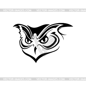 Ornate owl silhouette - vector EPS clipart