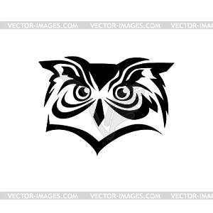 Tribal owl silhouette - vector clipart
