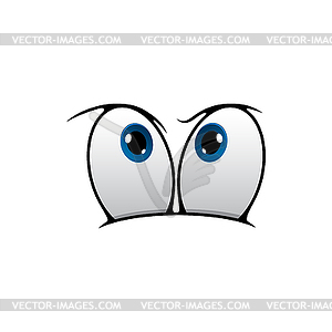 Grumpy eyes expression - royalty-free vector image