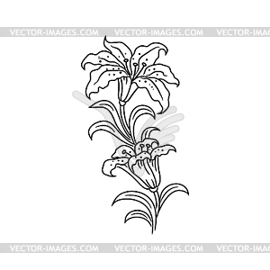 Flower contour - vector clip art