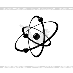 Atomic energy symbol black icon - vector image