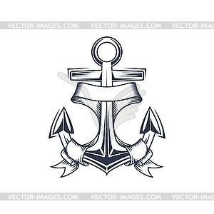 Marine anchor contour - vector clip art
