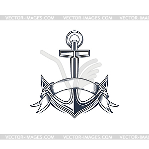 Marine anchor contour - vector clipart