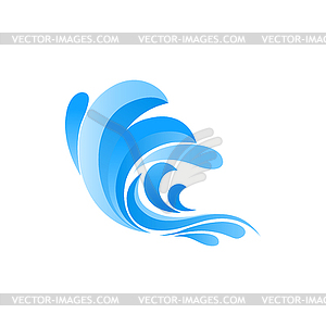 Темно-синяя океанская волна - векторный дизайн